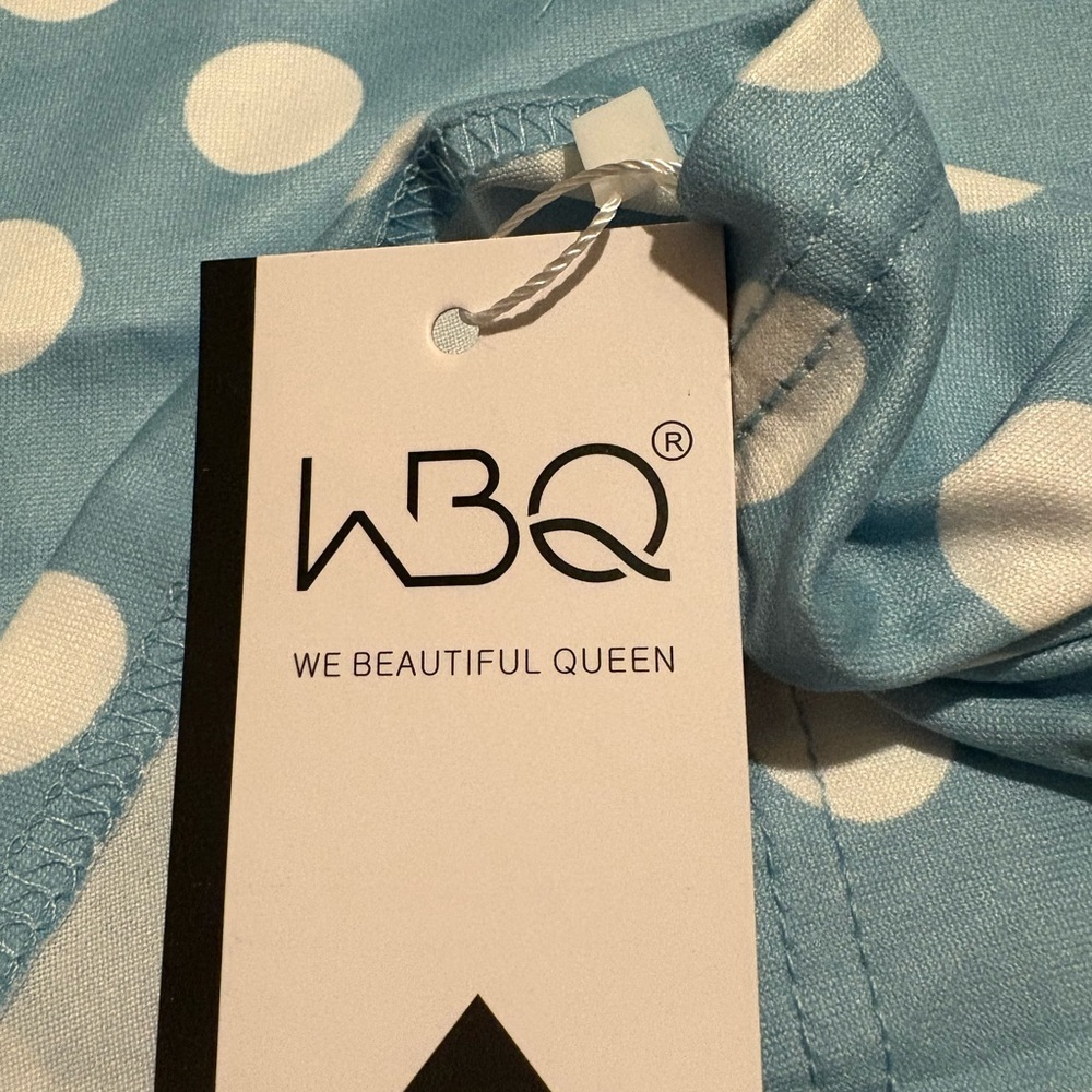 We Beautiful Queen Blue Polka Dot Dress